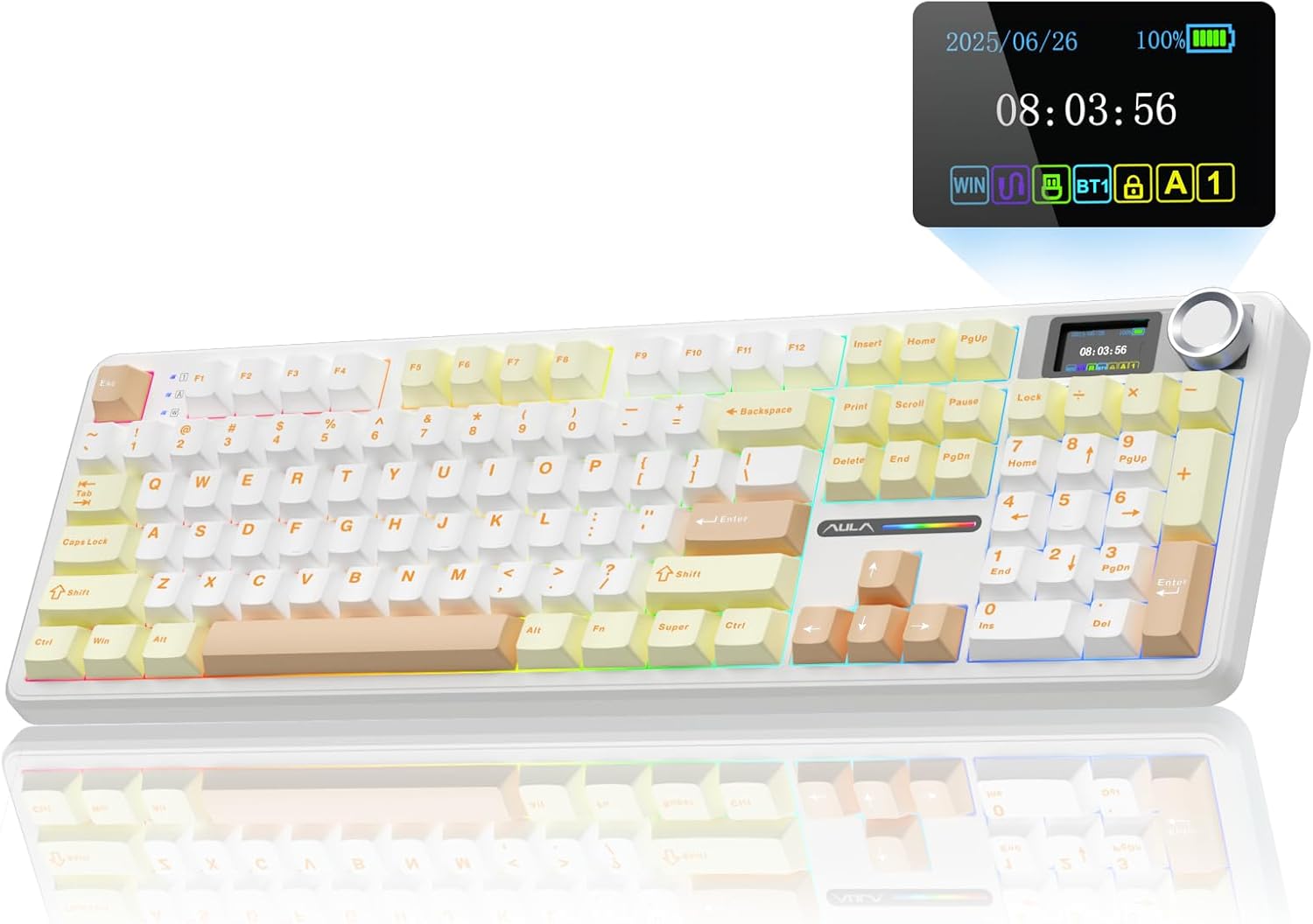 AULA F108 Pro Wireless Mechanical Keyboard with Smart Display