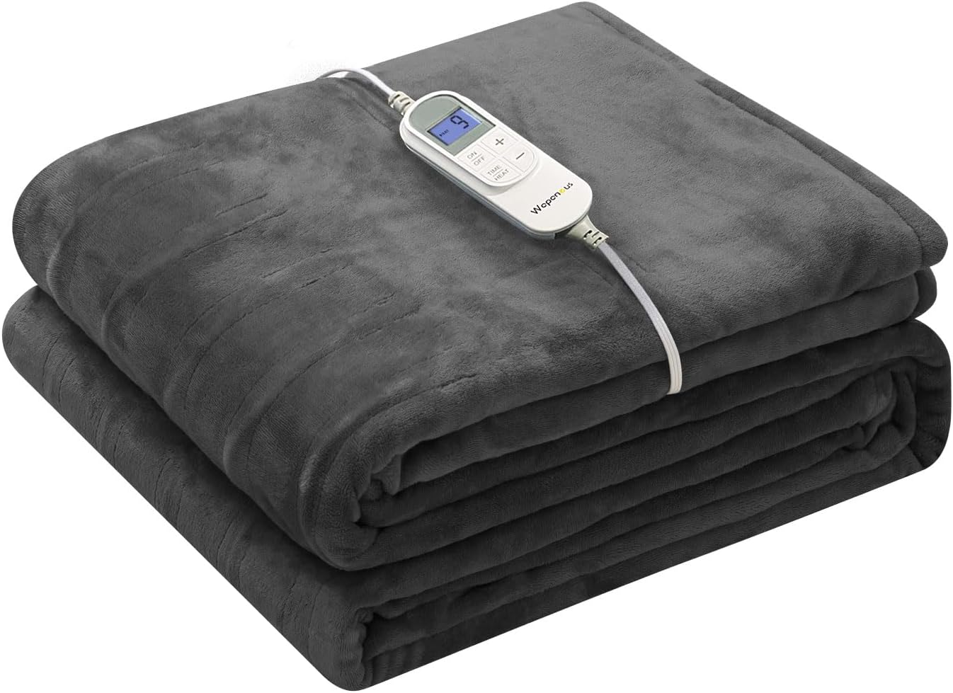 Cozy Flannel Full-Size Electric Blanket, 10 Heat Levels, Auto-Shut Off
