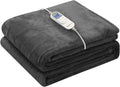 Wapaneus Foot Pocket Heated Blanket Electric Throw with 10 Levels