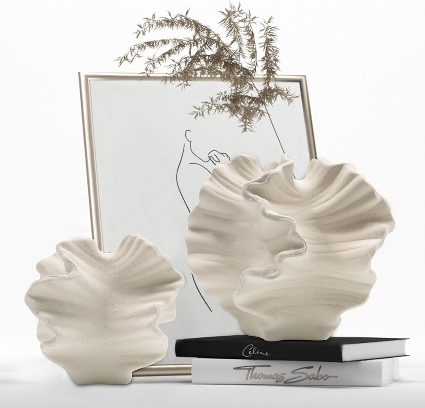Ceramic Vase Set of 2 for Home Decor in Modern Boho Style