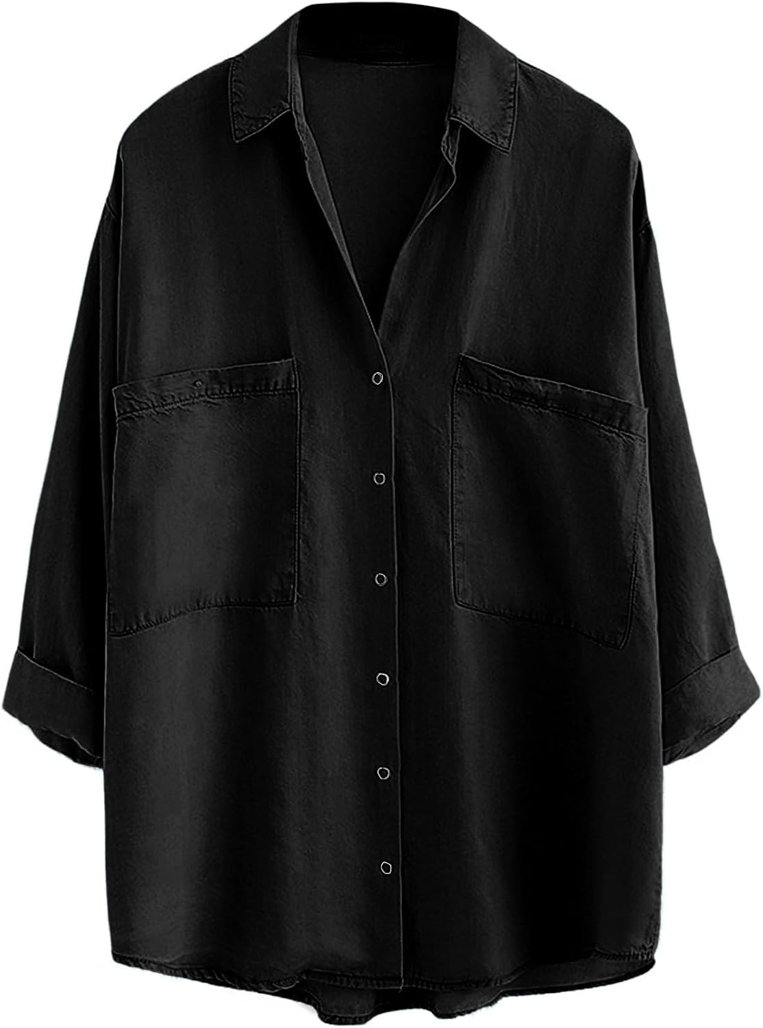 Yimoon Womens Denim Shirt Chambray Blue Button Down Jean Top