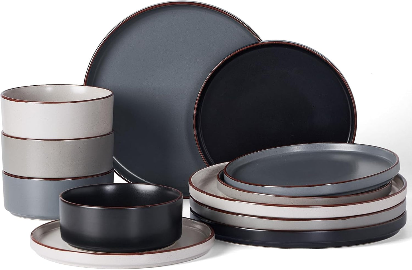 Famiware Nebula Ridge Stoneware Dinnerware Set for 4 People
