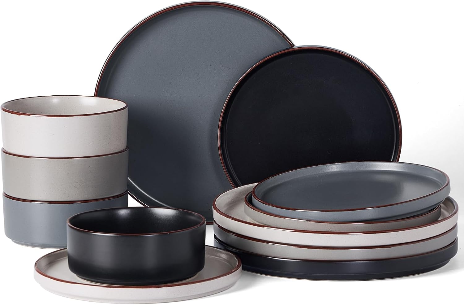 Famiware Nebula Ridge Stoneware Dinnerware Set for 4 People