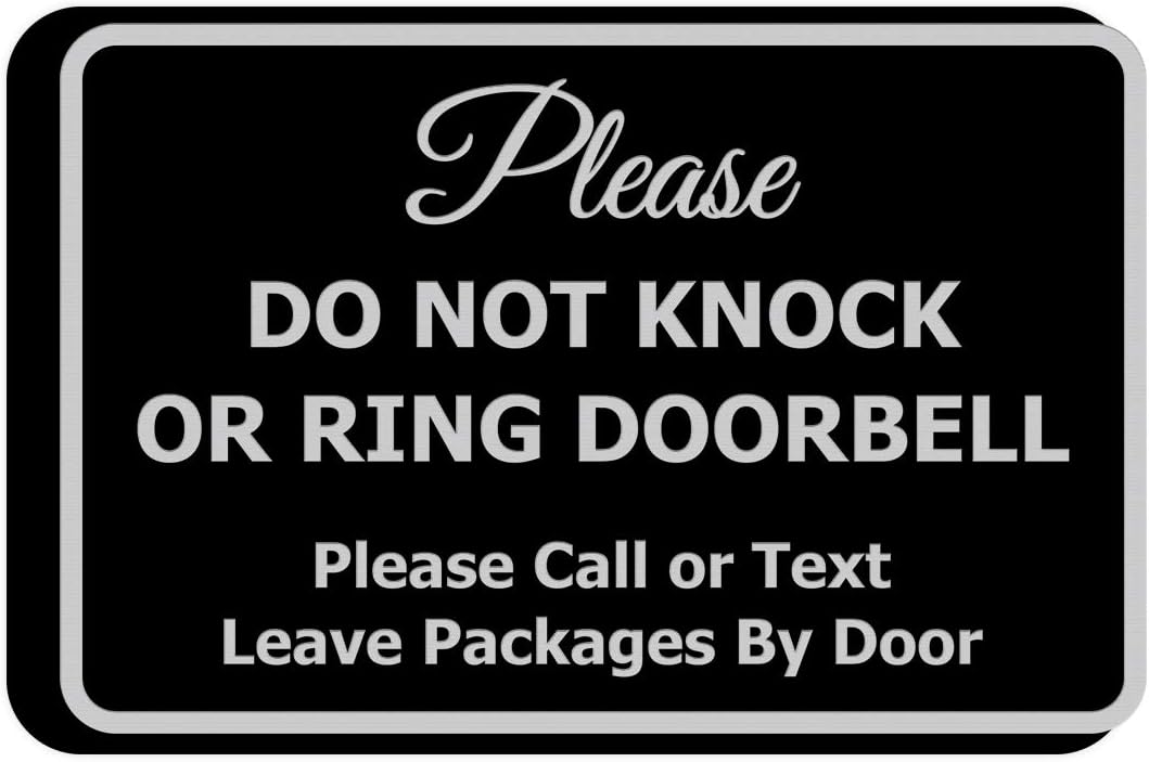 Classic Framed Please Do Not Knock Door Sign - 5 Pack