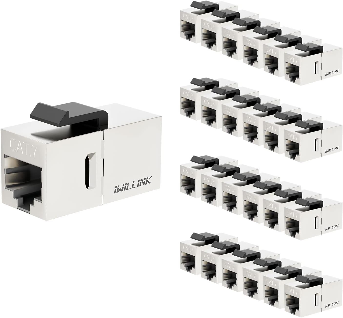 10Gbps CAT7 Coupler for Fast Ethernet Connections - 25-Pack