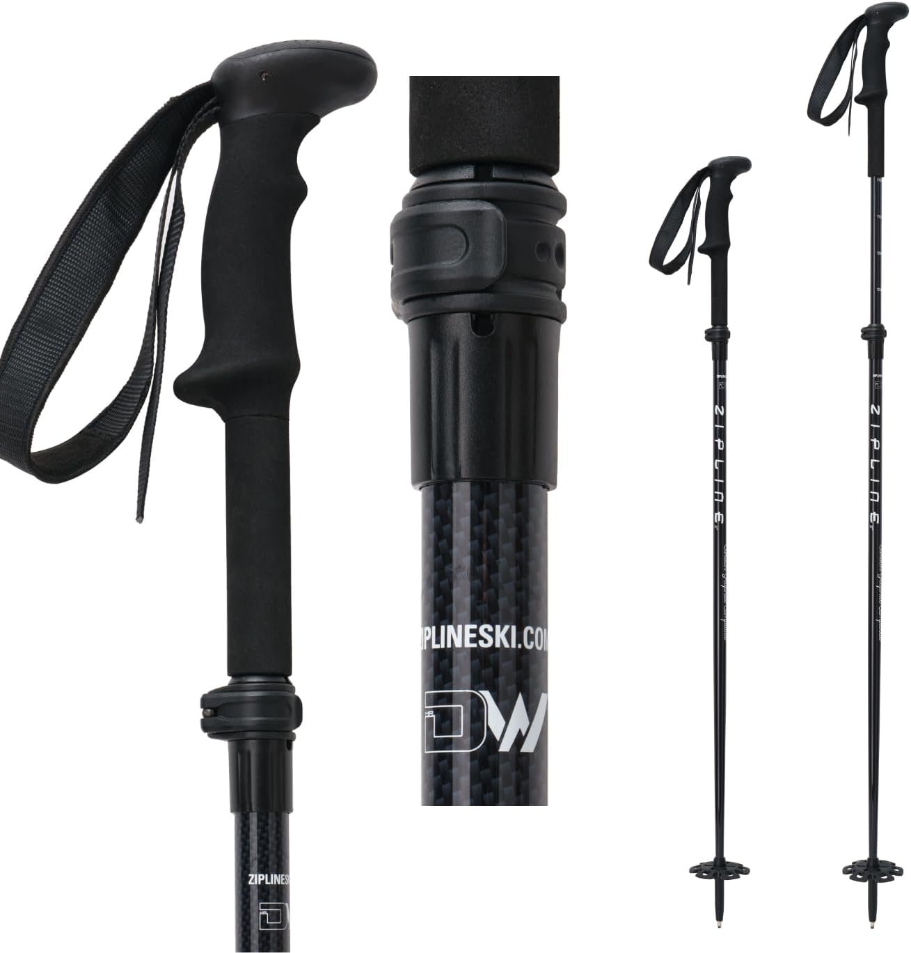 Zipline Ski Poles - Lightweight & Durable for All-Mountain