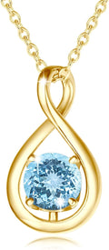Stylish Infinity Birthstone Necklace for Women in Silver Finish