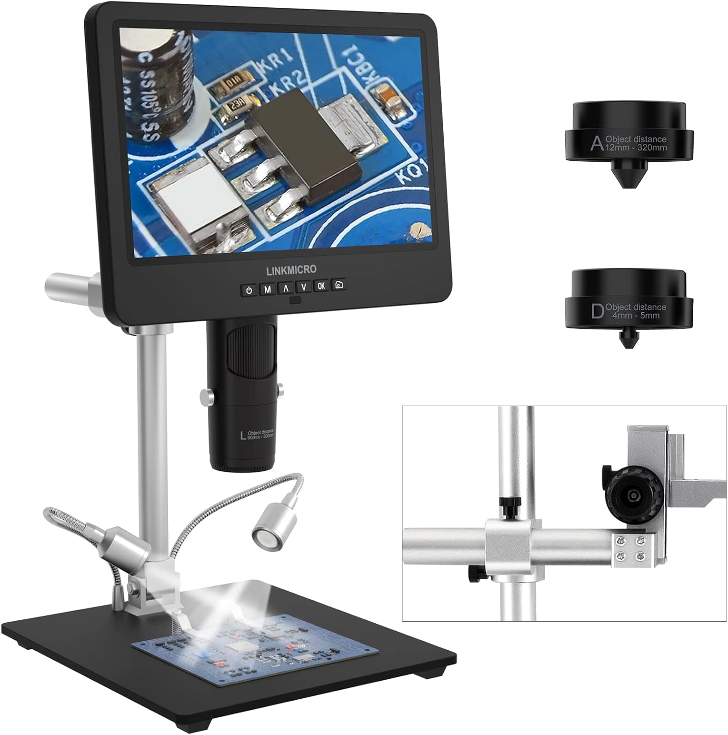 LM249MS 3 Lens Digital Microscope for Soldering and Coins