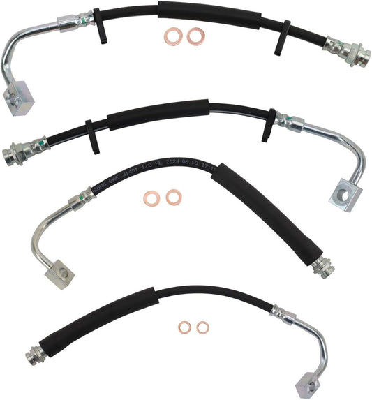 TRQ Front & Rear Brake Hose Set for Chrysler & Dodge Vehicles