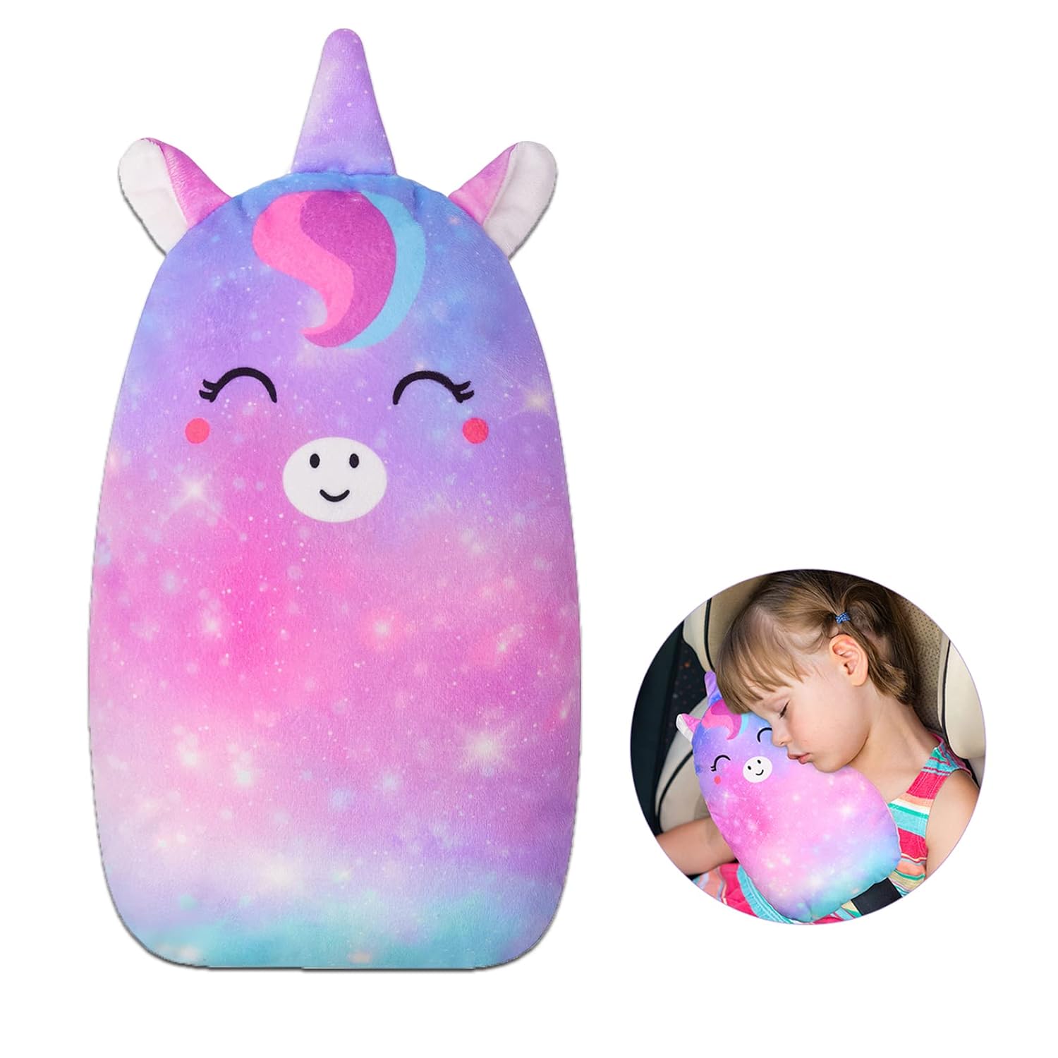 Unicorn Seat Belt Pillow for Kids by FIODAY