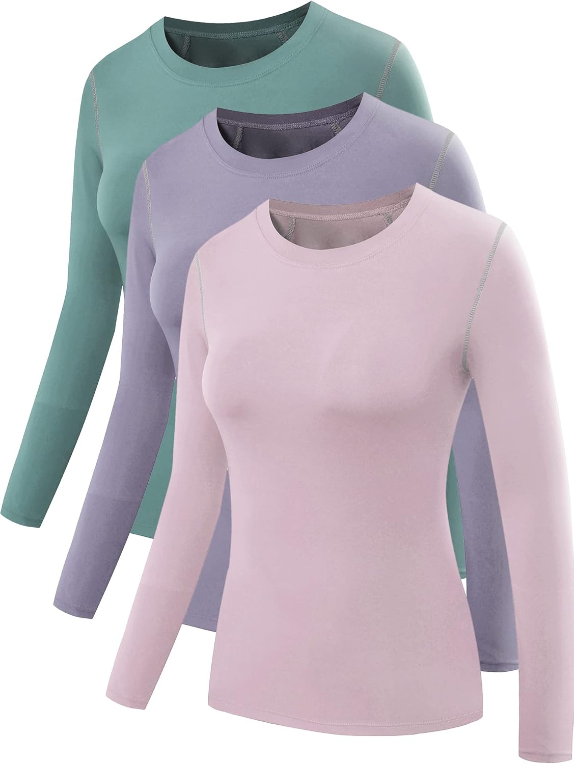 NELEUS Women's Athletic Compression Long Sleeve T Shirt 3 Pack