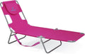Portable Pink Ostrich Chaise Lounge: Lightweight Recliner for Outdoor Fun!
