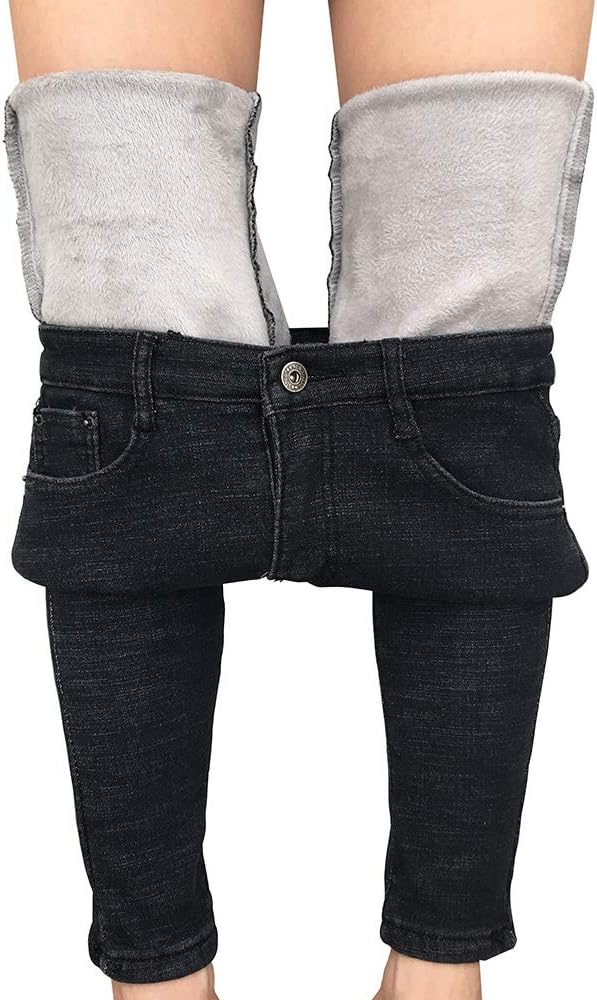 Fleece Lined Winter Jeans for Women - Thermal Slim Fit Denim