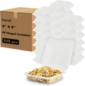 Karat 8ftin x 8ftin PP Hinged Container Case of 250 - Clear, Stackable