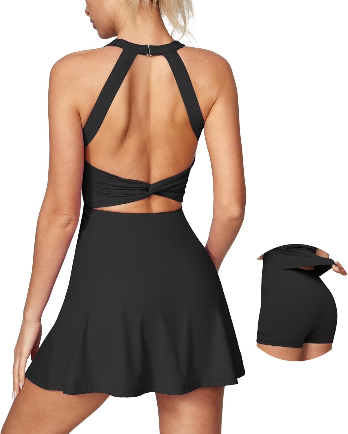 IUGA Womens Tennis Dress with Built-in Shorts for Active Women