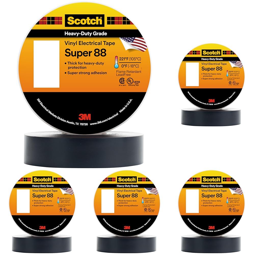 3M Scotch Vinyl Electrical Tape Super 88 for Heavy Duty Use