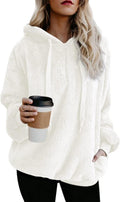 ReachMe Womens Oversized Sherpa Pullover Hoodie - Cozy (Style 7MFD)
