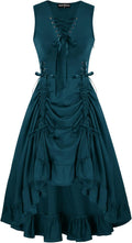 Scarlet Darkness Steampunk Dress for Women - High Low Lace Up Gothic