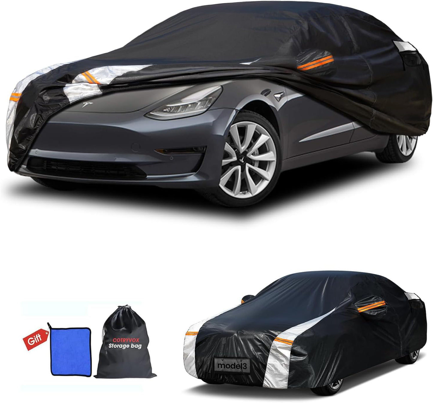 Custom Fit Car Cover for Tesla Model 3 - Waterproof All-Weather