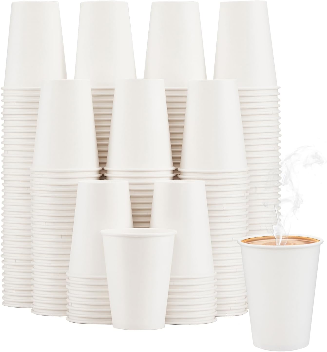 10 oz Disposable Paper Cups for Hot and Cold Beverages - 240 Pack