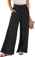 Womens Linen Pants for Summer Casual Loose Wide Leg Style