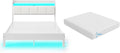 Rolanstar Bed Frame Queen Size with Charging Station - LED & Storage
