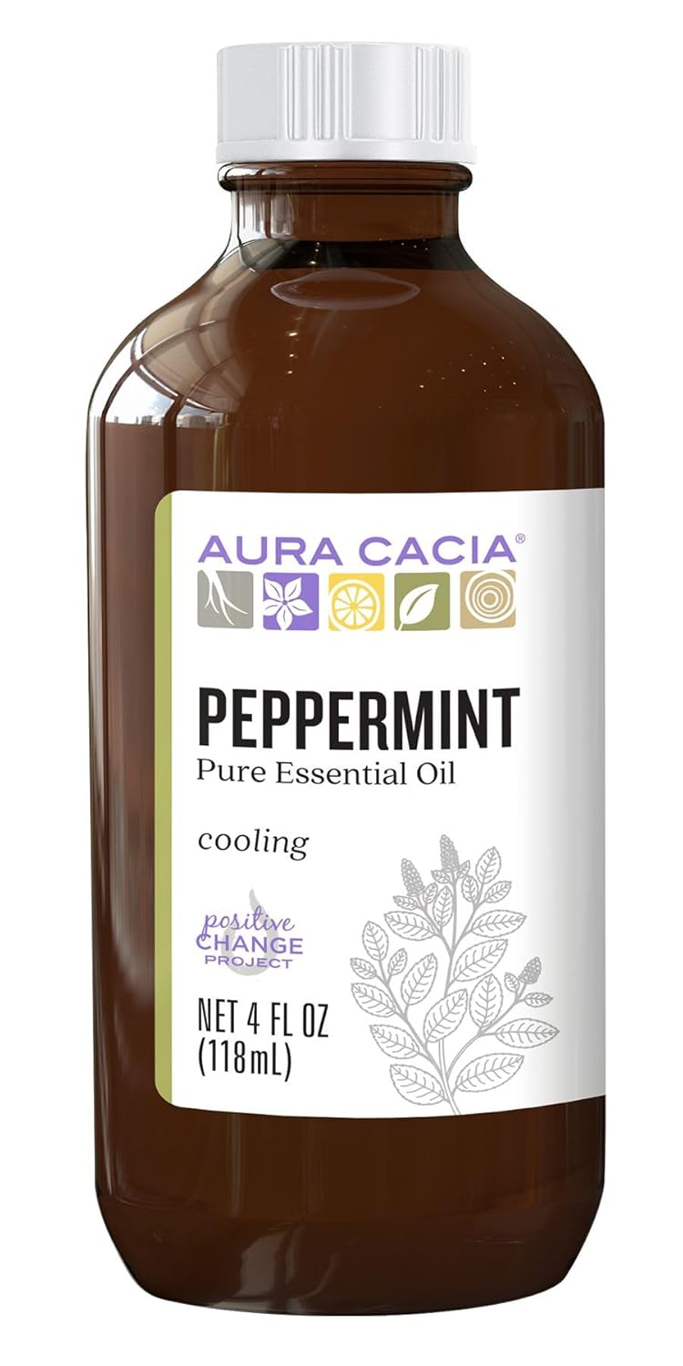 Aura Cacia 100% Pure Peppermint Essential Oil for Aromatherapy