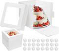 25pcs Tall Cake Boxes 10x10x10 Bakery Boxes for Tier Cakes - Window