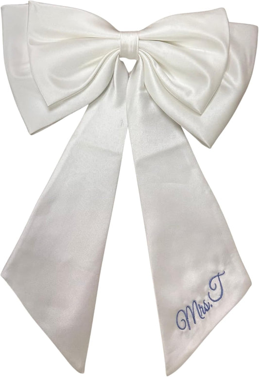Detachable Bride Bow with Custom Embroidery for Bridal Events