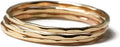 14K Gold Filled Hammer Textured Skinny 1.3mm Stacking Rings - Elegant