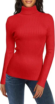 v28 Mock Neck Ribbed Sweaters for Women - Cute and Sexy Style