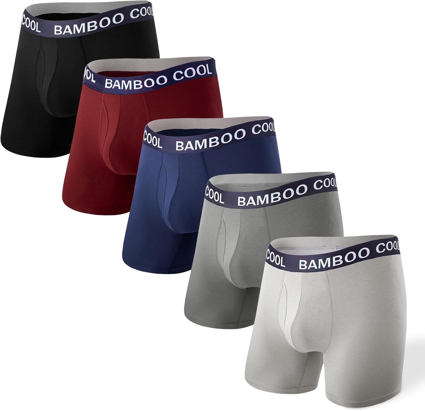 Bamboo Cool Men's Underwear Boxer Briefs 4 Pack for Comfort