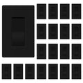 Matte Black 3 Way Light Switch with Wall Plate - Sleek 15A Rocker