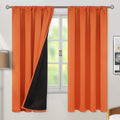 Burnt Orange 100% Blackout Curtains for Bedroom and Living Room
