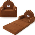 MOONBEEKI 2-in-1 Foldable Toddler Couch - Soft Sherpa Bear Lounger