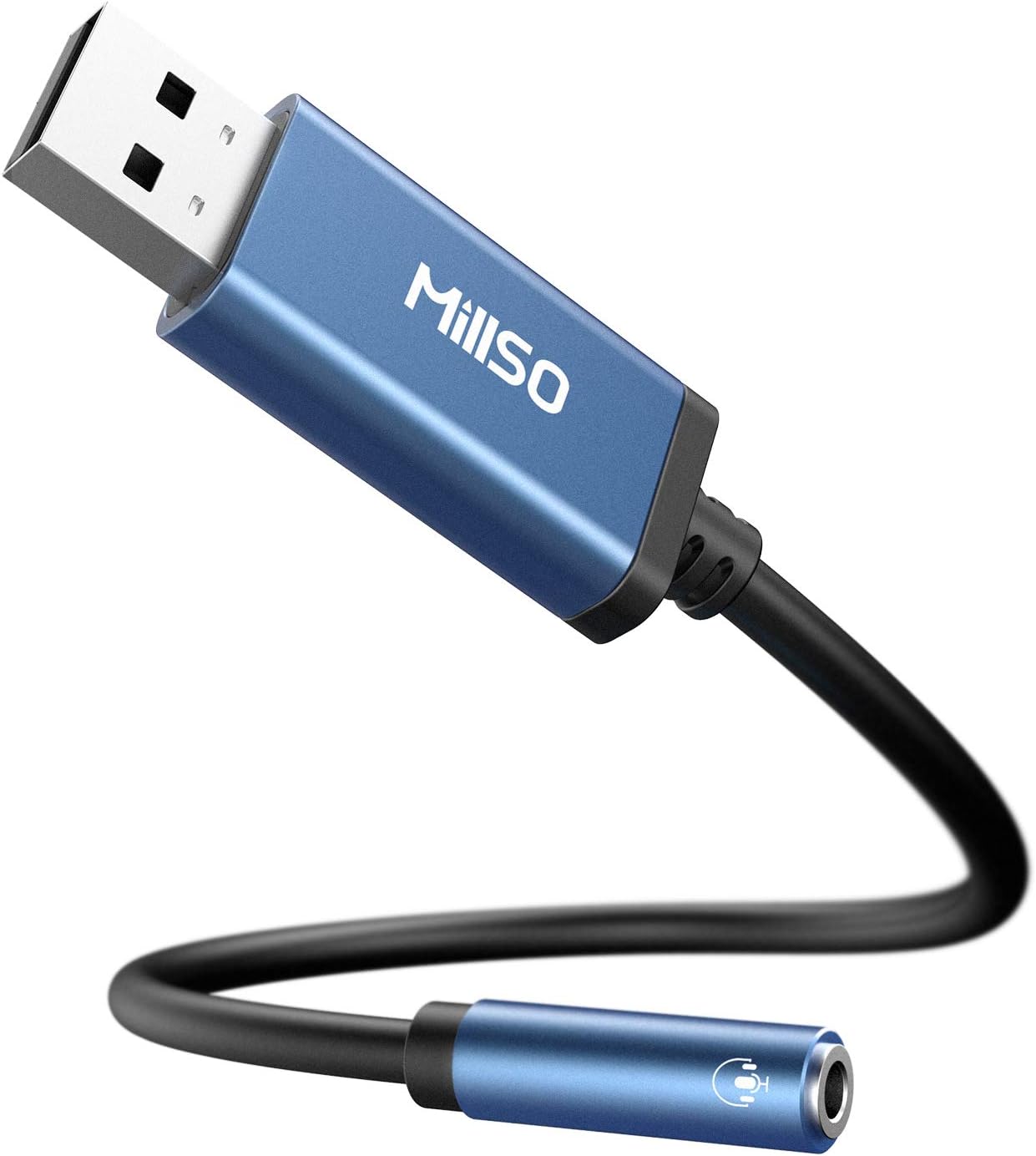 MillSO Sapphire Blue USB Audio Adapter - Enhance Your Sound!