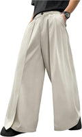 OYOANGLE Men's Baggy Wide Leg Pants Pleated Dress Trousers - Versatile