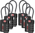 TSA Approved Cable Luggage Locks 6 Pack - Durable Travel Security