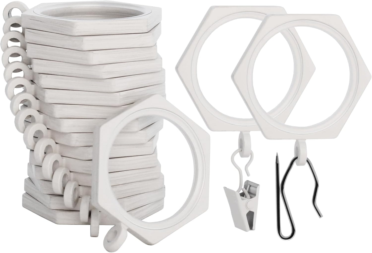 BlastHome Luxury Curtain Rings - Premium Metal with Inserts