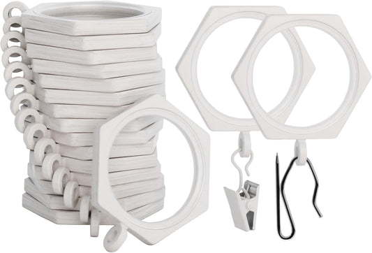 BlastHome Luxury Curtain Rings - Premium Metal with Inserts