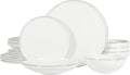 Gibson Elite Lana 16 Piece Bone China Dinnerware Set - White with Gold