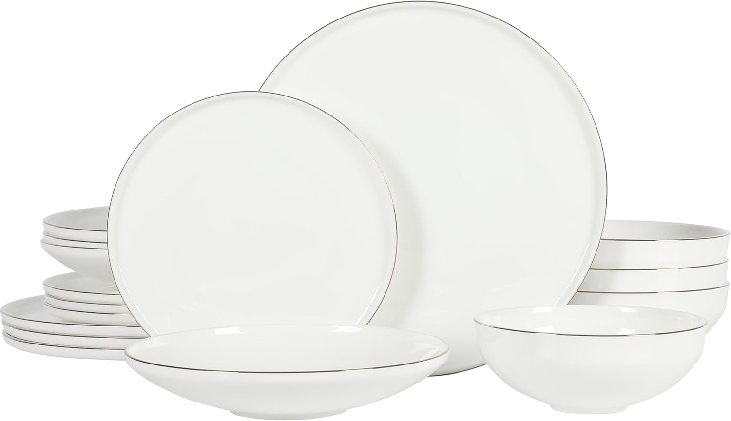Gibson Elite Lana 16 Piece Dinnerware Set with Gold Rim
