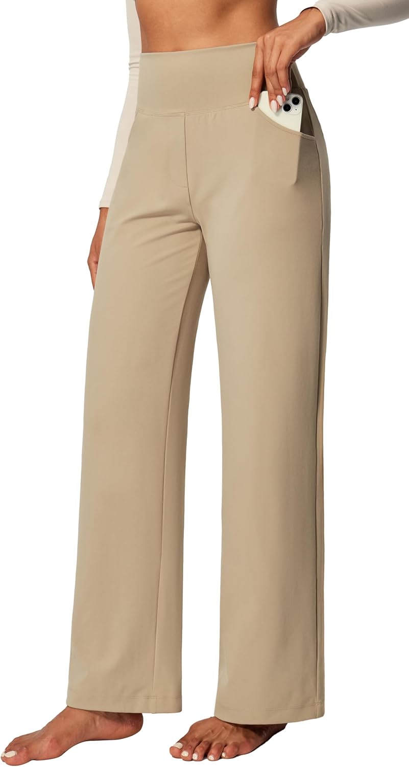 IUGA Wide Leg Yoga Dress Pants for Women with Pockets