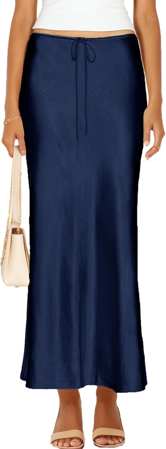 Womens Satin Silk Maxi Skirts for Casual and Formal Occasions