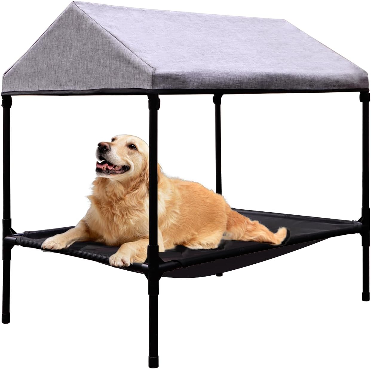Elevated Dog Bed with Canopy for Small Medium Dogs Comfort