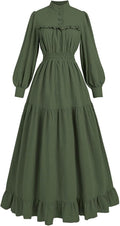 Nuoqi Victorian Dress for Women Long Sleeve Edwardian (Style VR1C)