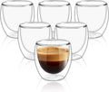 Double Walled Glass Coffee Mugs, Set of 6