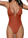 CUPSHE Women One Piece Swimsuit Deep V Neck Crisscross Back Soft