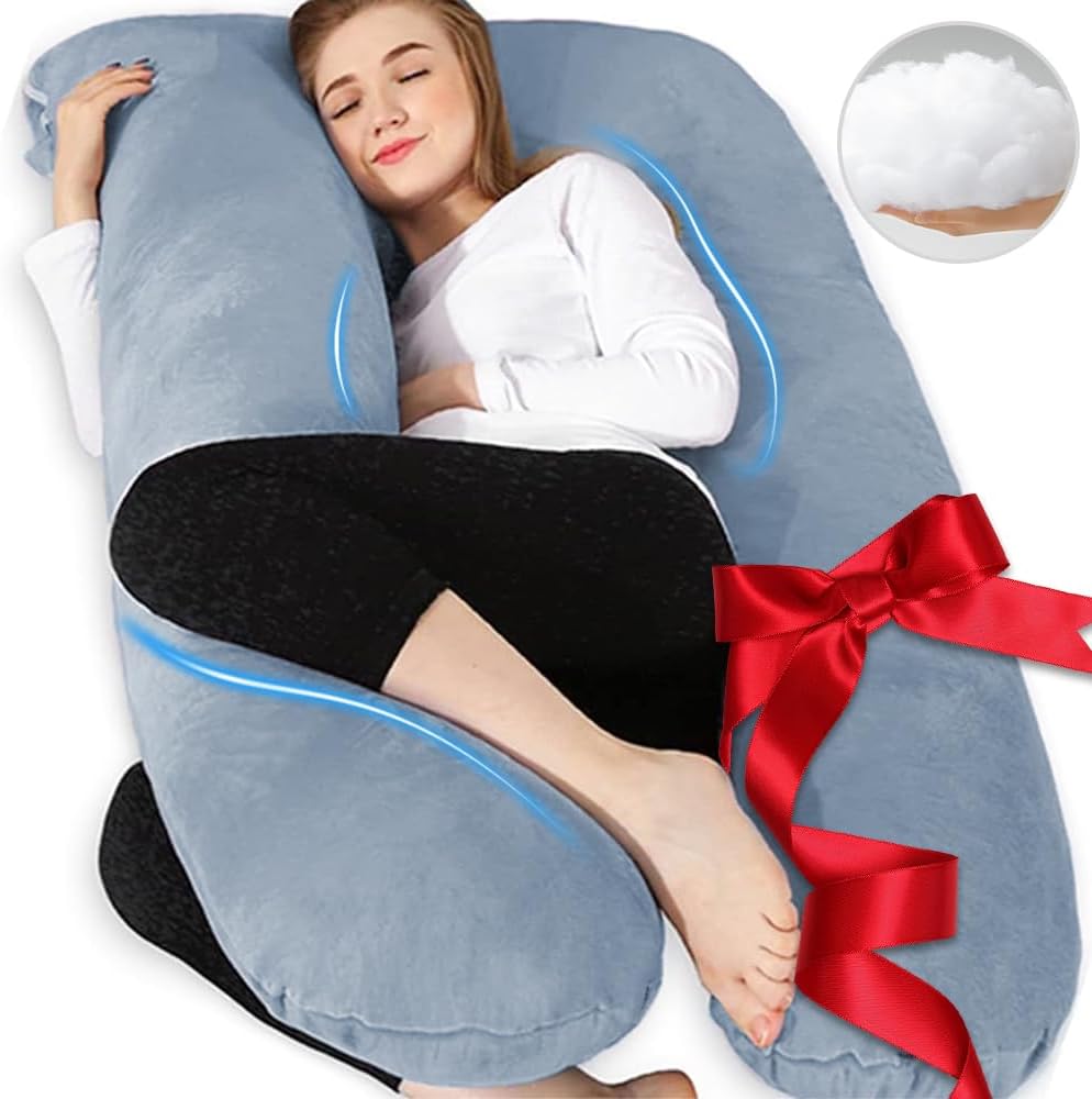 U Shaped Maternity Pillow for Pregnant Women - 55 inch Support