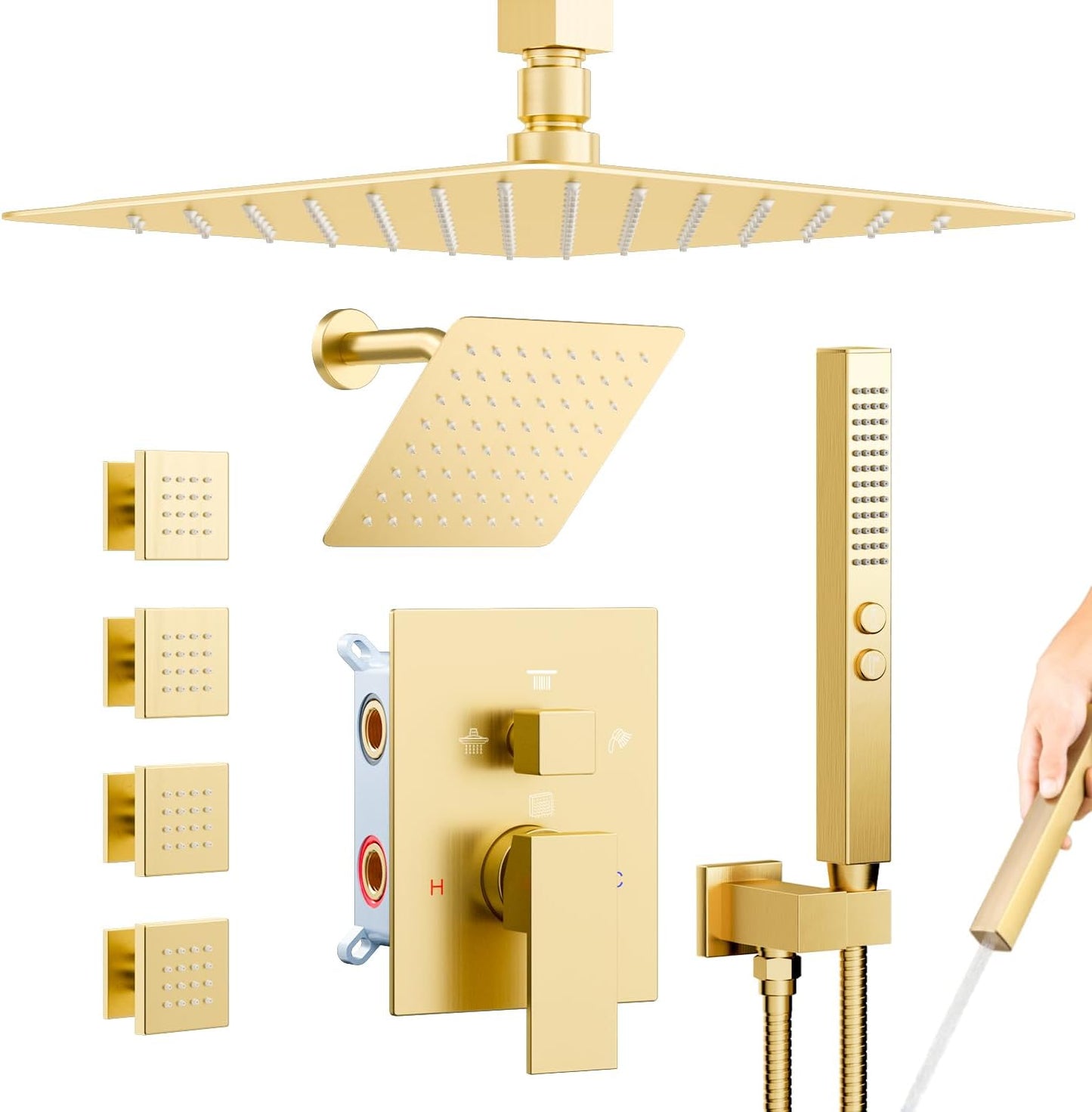 Bostingner Shower Faucet Set with Four Modes for Ultimate Relaxation